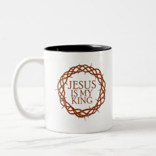 Jesus is My King Two-Tone Coffee Mug