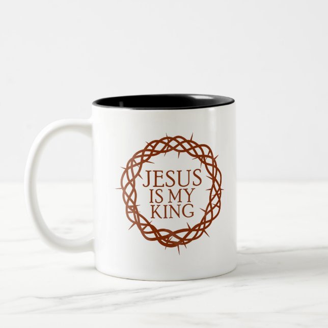Jesus is My King Two-Tone Coffee Mug (Left)