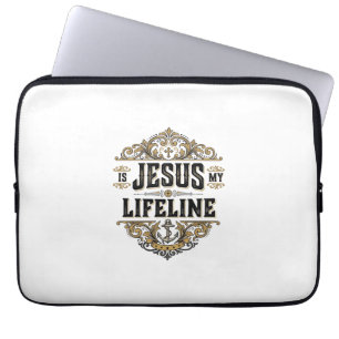 Jesus Is My Lifeline Vintage Christian Shirt Desig Laptop Sleeve