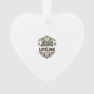 Jesus Is My Lifeline Vintage Christian Shirt Desig Ornament