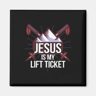 Jesus Is My Lift Ticket Ski Church Skiing Christia Magnet
