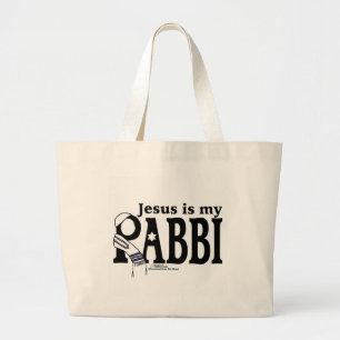 Jesus is my RABBI Large Tote Bag