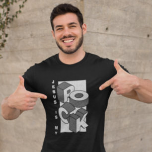 JESUS IS MY ROCK Isometric Christian T-Shirt