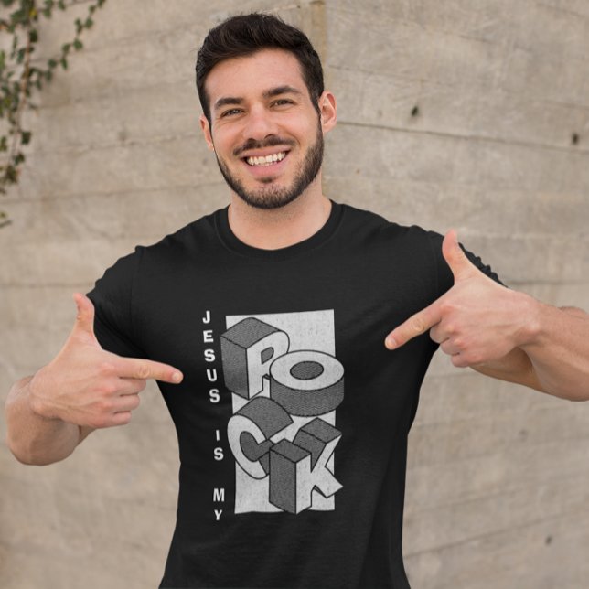 JESUS IS MY ROCK Isometric Christian T-Shirt (Creator Uploaded)