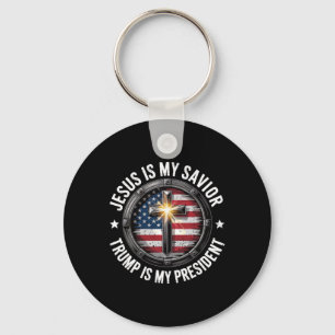 Jesus Is My Savior Trump My President Christian Co Key Ring