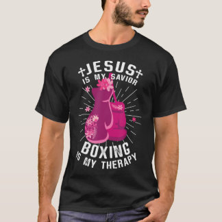 Jesus Is My Saviour Boxing Is My Therapy Christian T-Shirt