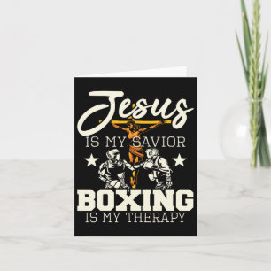Jesus Is My Saviour Boxing Is My Therapy - Gym Box Card