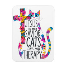Jesus Is My Saviour Cats Are My Therapy Funny