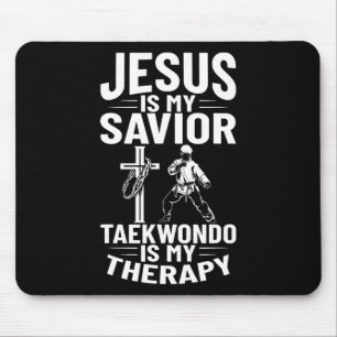 Jesus Is My Saviour Christian Karate Taekwondo Fig Mouse Pad