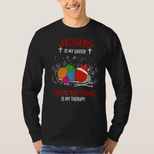 Jesus Is My Saviour Crocheting Is My Therapy Croc T-Shirt