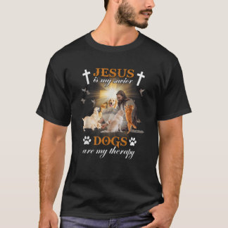 Jesus Is My Saviour Dogs Are My Therapy T-Shirt