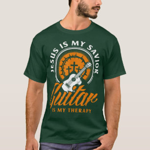 Jesus Is My Saviour Guitar Is My Therapy Guitar Pl T-Shirt