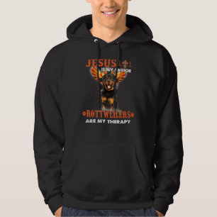 Jesus Is My Saviour Rottweilers Are My Therapy Hoodie