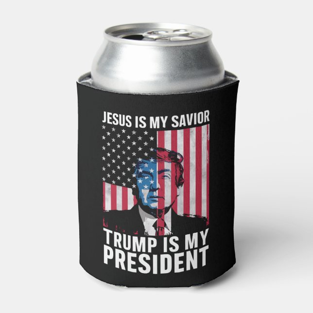 Jesus Is My Saviour Trump Is My President 2024 Can Cooler (Can Front)