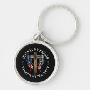 Jesus Is My Saviour Trump Is My President 2024 USA Key Ring