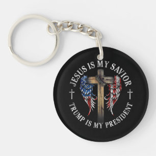 Jesus Is My Saviour Trump Is My President 2024 USA Key Ring