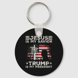 Jesus Is My Saviour Trump Is My President 2024 Usa Key Ring