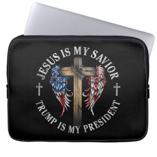 Jesus Is My Saviour Trump Is My President 2024 USA Laptop Sleeve