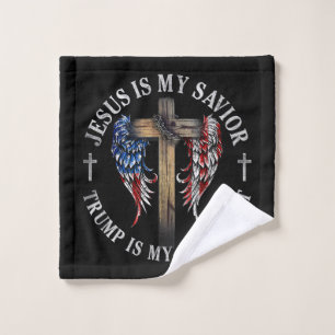 Jesus Is My Saviour Trump Is My President 2024 USA Wash Cloth