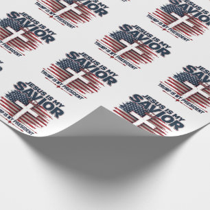 Jesus is My Saviour Trump is My President Funny Wrapping Paper