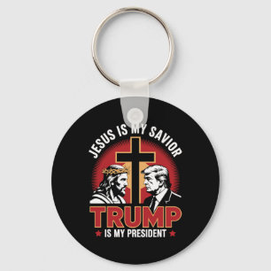 Jesus Is My Saviour Trump Is My President Pro-trum Key Ring