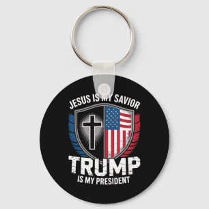 Jesus Is My Saviour Trump Is My President Pro-trum Key Ring