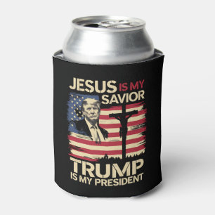 Jesus Is My Saviour Trump Is My President USA Flag Can Cooler
