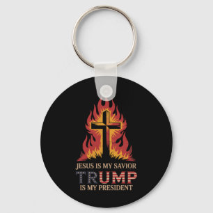 Jesus Is My Saviour Trump My President Biblical Co Key Ring