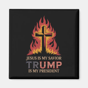 Jesus Is My Saviour Trump My President Biblical Co Magnet