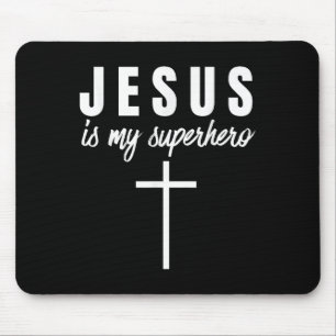 Jesus Is My Superhero Funny Vbs Camp Christian Sun Mouse Pad