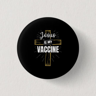 Jesus Is My Vaccine Christian Faith 3 Cm Round Badge