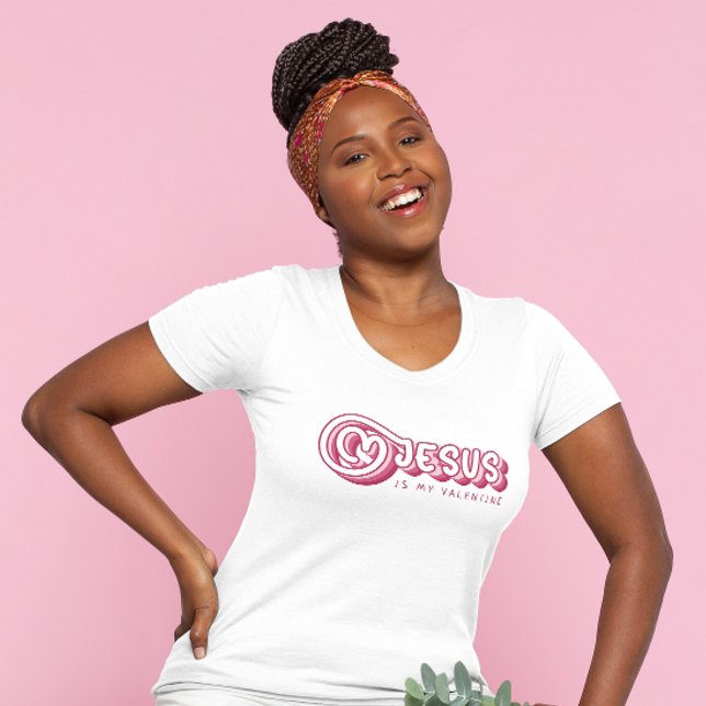 Jesus Is My Valentine Christian Red Heart Retro T-Shirt (Creator Uploaded)