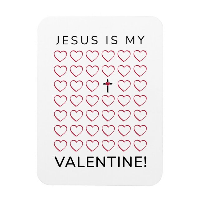 Jesus Is My Valentine Hearts Cross Magnet (Vertical)