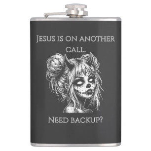 Jesus Is on Another Phone – Succubus Backup Hip Flask