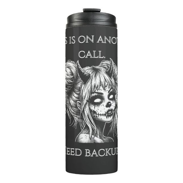 Jesus Is on Another Phone – Succubus Backup Thermal Tumbler (Front)
