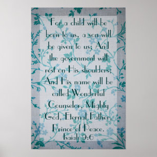 Jesus is Prince of peace bible verse Isaiah 9:6 Poster