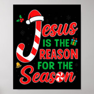 Jesus Is Reason For Season Christian Christmas Pjs Poster