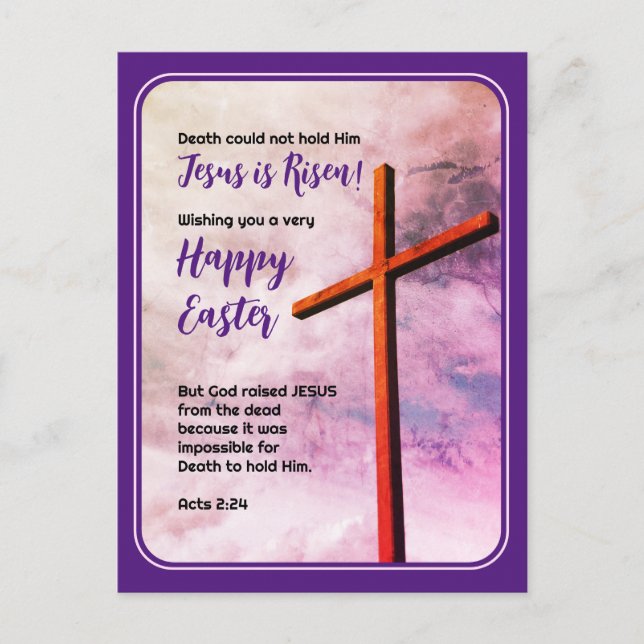 JESUS IS RISEN Christian Easter Holiday Postcard (Front)