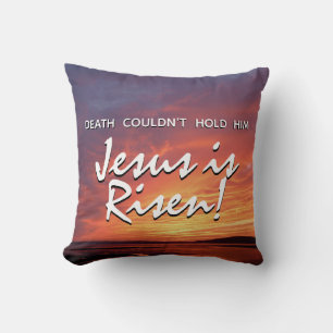 JESUS IS RISEN Christian Easter Landscape Cushion