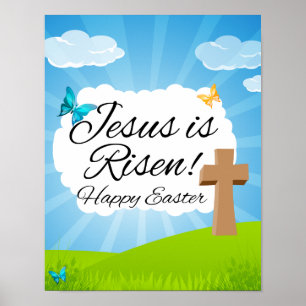 Jesus is Risen, Christian Easter Poster