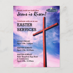 Jesus is Risen EASTER CHURCH SERVICES Customized I Invitation Postcard