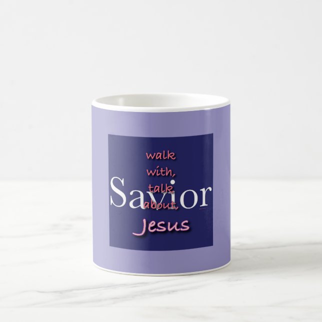 Jesus Is Saviour Pale Lavender Coffee Mug (Center)
