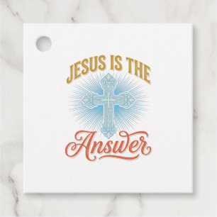 Jesus Is the Answer Christian Cross Vector Design_ Favour Tags