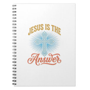 Jesus Is the Answer Christian Cross Vector Design_ Notebook