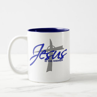 Jesus is the Answer Two-Tone Coffee Mug
