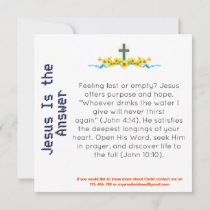 Jesus Is the Answer Witness Card