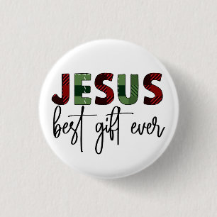 Jesus is the best gift ever Christian Christmas 3 Cm Round Badge