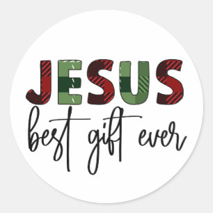 Jesus is the best gift ever Christian Christmas Classic Round Sticker