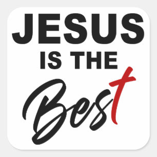 JESUS is The Best – Kids & Adult Christian Faith Square Sticker