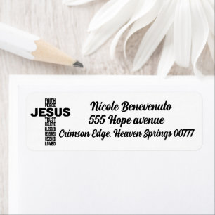 Jesus is the centre cross design  return address label
